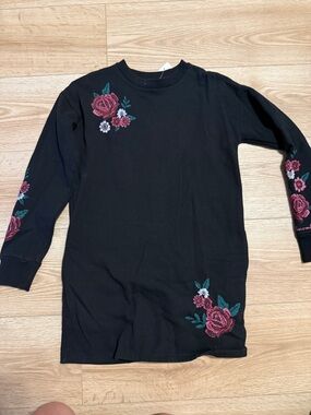 abercrombie kids black crewneck pullover sweatshirt dress size 9-10